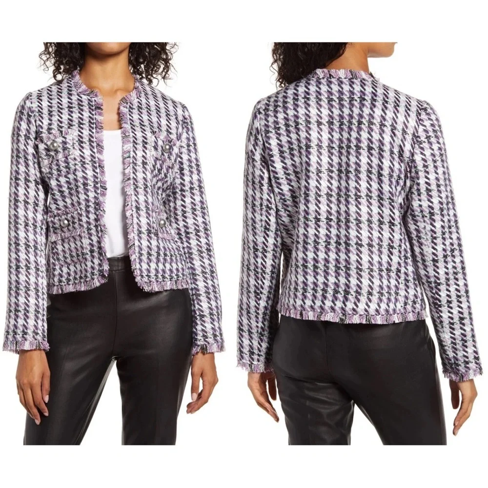 NWT Halogen LAVENDER MULTI Tweed Jacket Size L